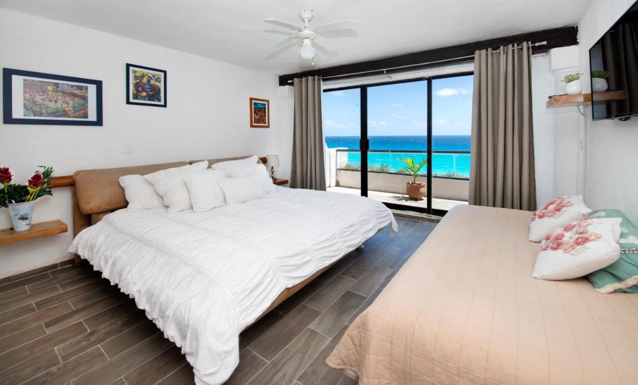 Ferienwohnung Cozy Ocean Front Penthouse At Marlin Beach Cancún Exterior foto