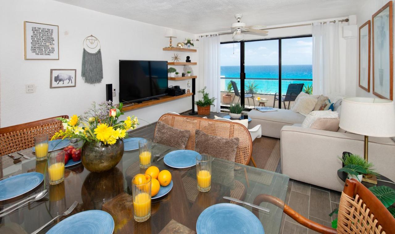 Ferienwohnung Cozy Ocean Front Penthouse At Marlin Beach Cancún Exterior foto